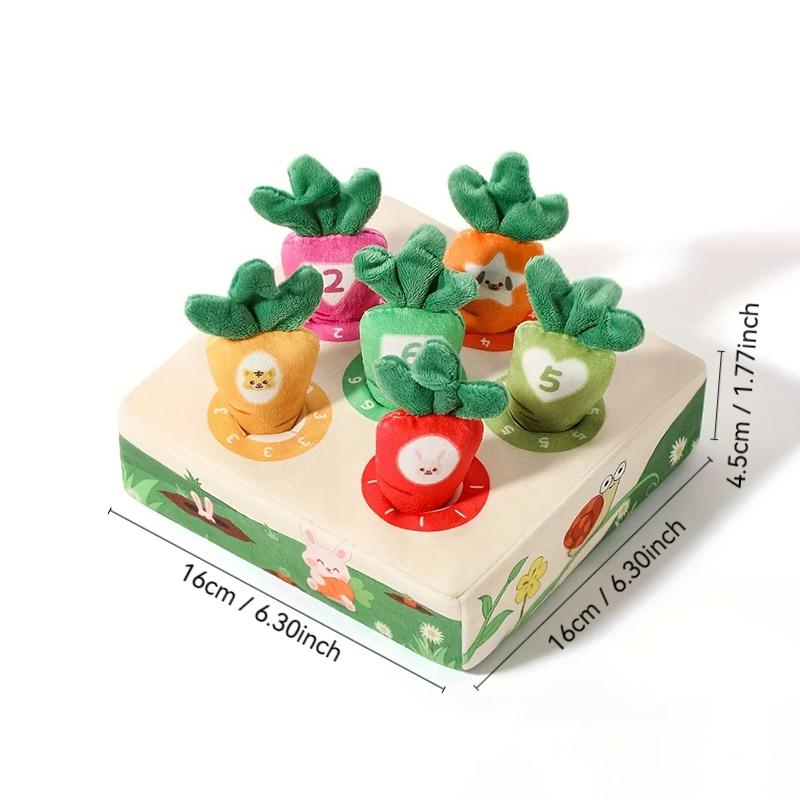 Baby Teether Toys, Chewable Plush Carrot With Rattle Sound, Sensory Learning Toy For Newborns, Montessori Pulling Activity