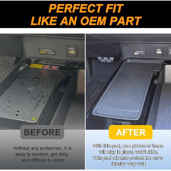TOPTALL Wireless Charging Anti-Slip Mat Compatible With 2025 2026 Toyota Camry, Black Silicone Protective Pad Center Console Liner For Camry