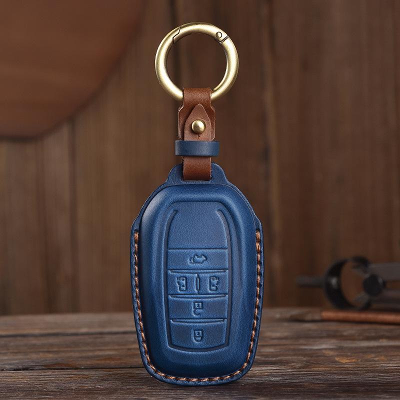 Retro Old Style Handmade Real Cowhide Car Key Cover for Toyota Bag Case