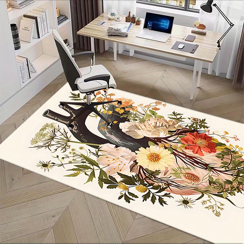Heart and Flower Theme Chair Mat: Office Carpet - Oversized Rug for Home Decor, Sofa Mat, Desk Chair Mat, Gift Idea for Any Room0141A