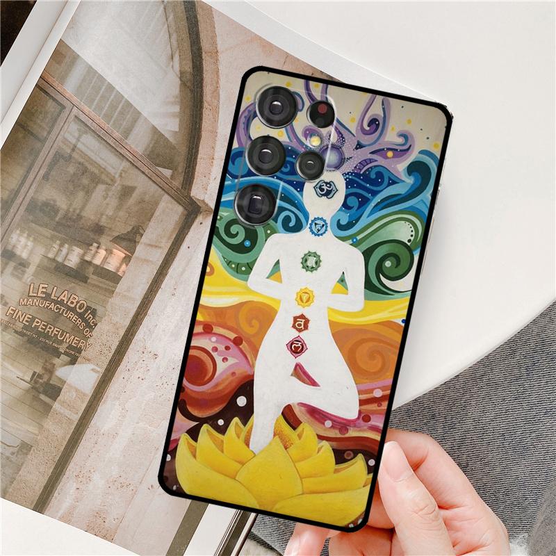 Das Mandala Chakra Insist Yoga Handyhülle Für Samsung Galaxy S25 Ultra S9 S10 S20 FE S21 S22 S23 Plus S24 Ultra Vollabdeckung