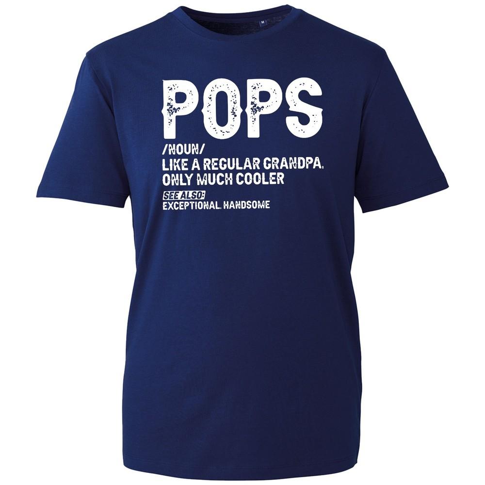 Pops Definition TShirt Funny Fathers Day Gift Grandpa Unisex Black Cotton Tee S