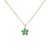 Titanium Steel Emerald Zirconia Flower Necklace - Elegant, Versatile Clavicle Chain with Exquisite Pendant for Women
