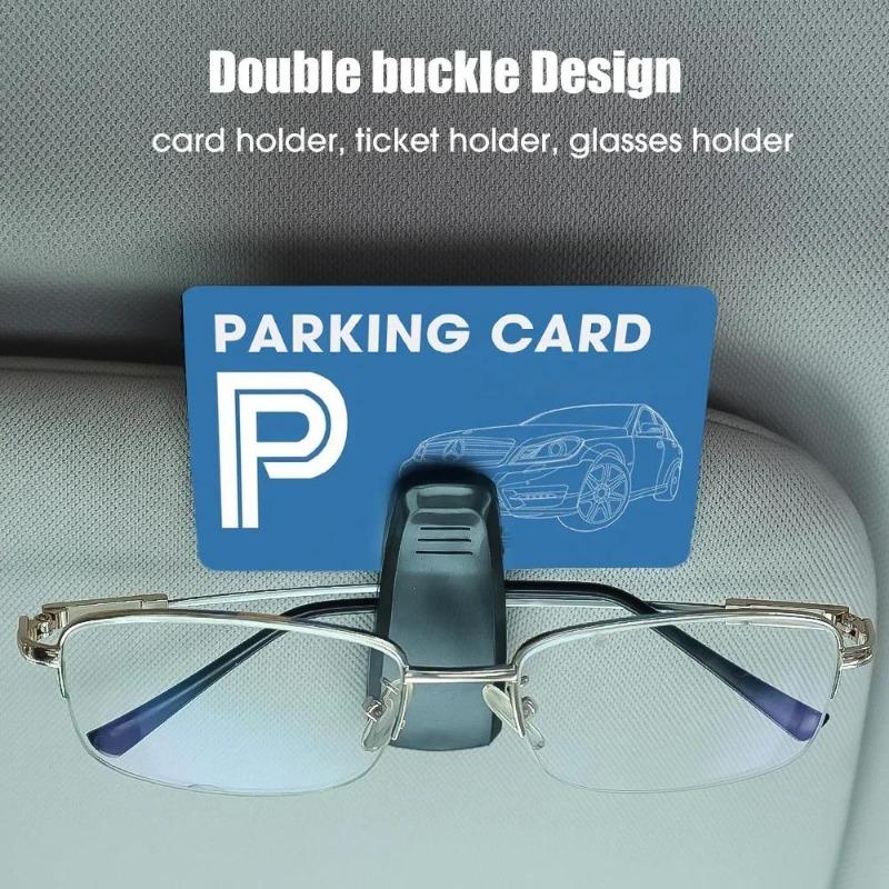 Auto Sun Visor Glasses Box Sunglasses Clip Card Ticket Holder Stand Universal Fastener Case Eyeglasses Car Accessories