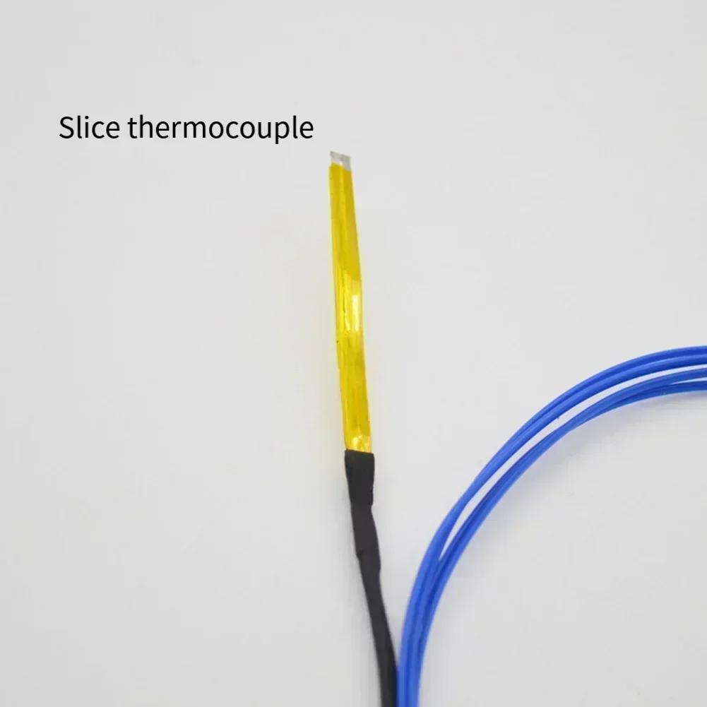 K Type Flat Temperature Probe for Narrow Slit Temperature Sensing 1m Length 5CM Sensing Tip Compatible with NR81510 Model
