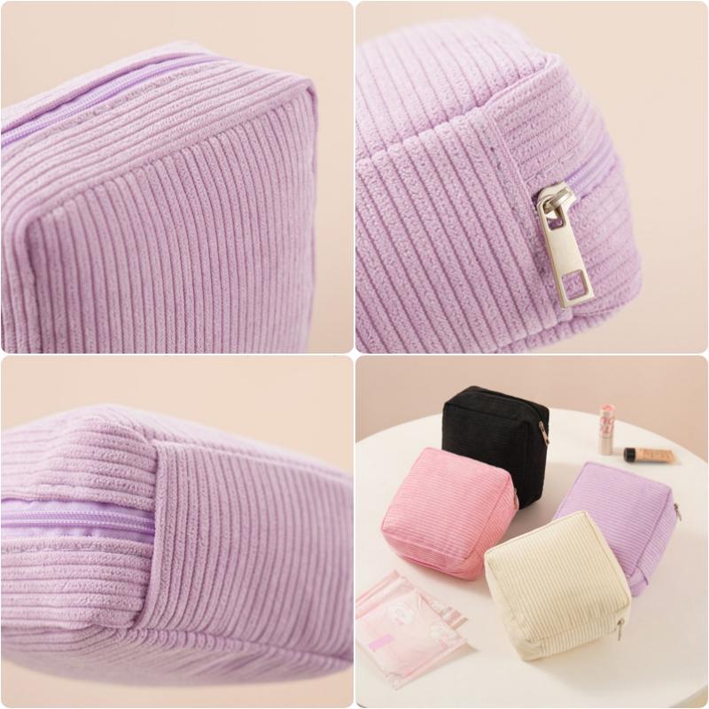 Porte-serviettes hygiéniques Sac de rangement de voyage avec fermeture éclair Pochette compacte Discrète pour femmes Organisateur de produits d'hygiène féminine Étui portable Réutilisable