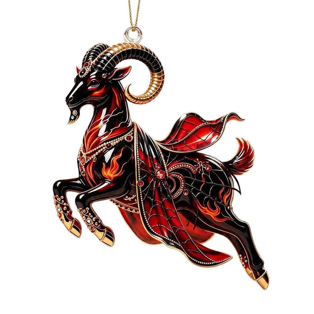 Galloping Goat Goat Hanging Ornament Shining Animal Hanging Decoration  Christmas Tree Ornament