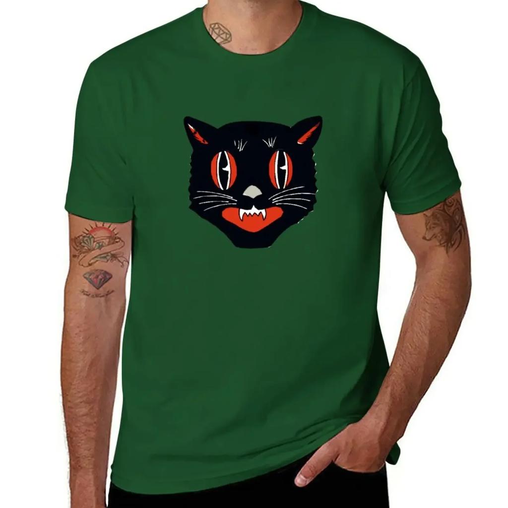 Vintage Black Cat Tshirt Graphics Vintage Unisexs T Shirts Pack