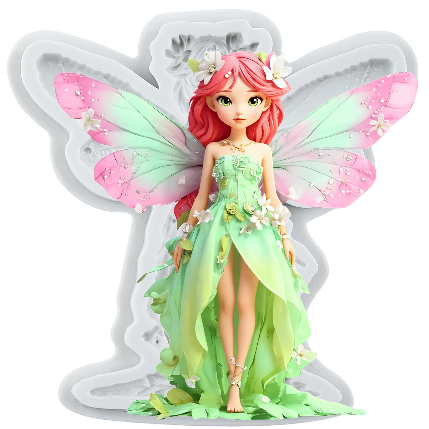 

Силиконовая форма Фея-бабочка Формы для мастики Фея-цветок Инструменты для украшения торта Тематический торт Десерт Украшенный Шоколадная форма для конфет серый