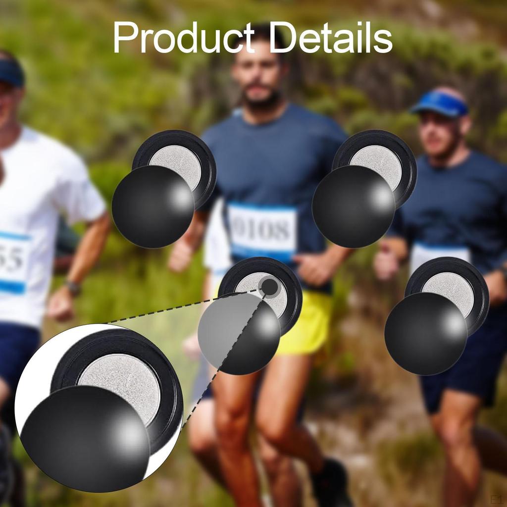 4 Pair Bib Fastener Clips, Race Number Holders for Running Supplies