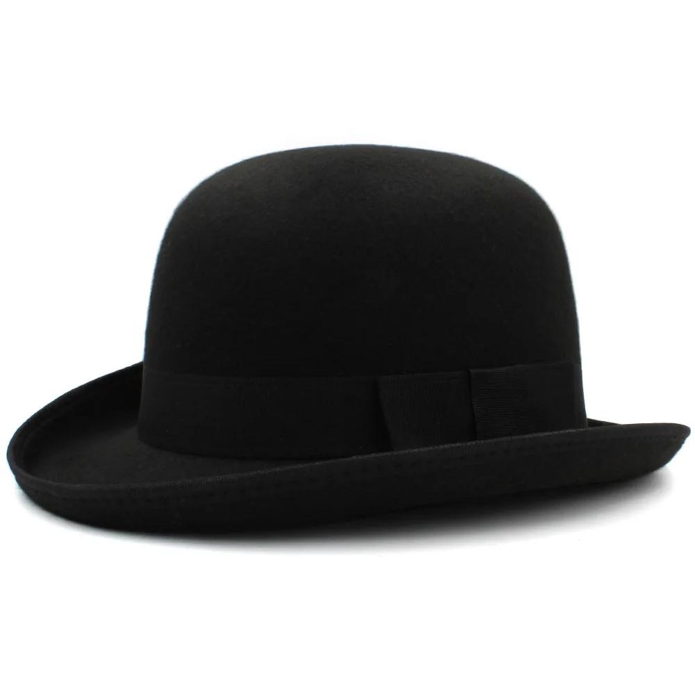 Herren Damen Filz Melone Klassische Partyhüte Leichte Derby Fedora Hüte Kostümzubehör