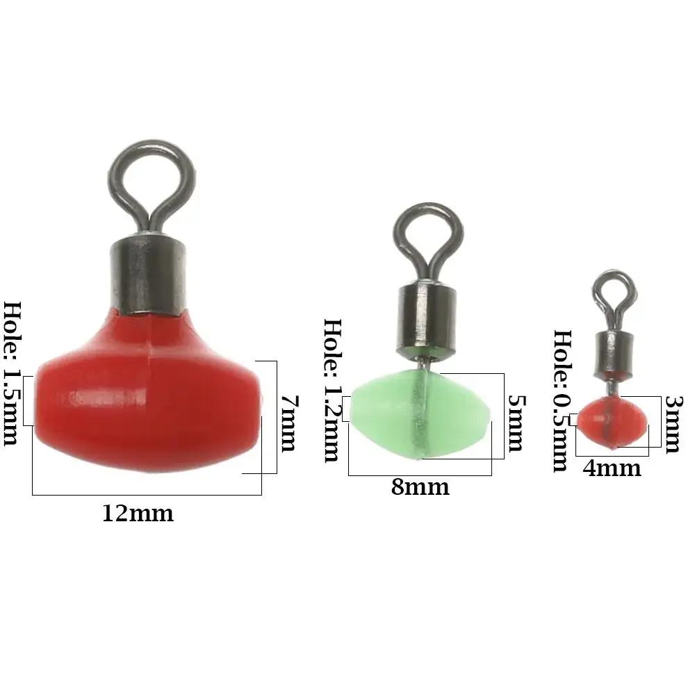10Pcs/Bag Cross-Line Swivels Slider Beads T Shape Pulley Slide Rig Connector Luminous Green Saltwater Fishing Terminal Tackle