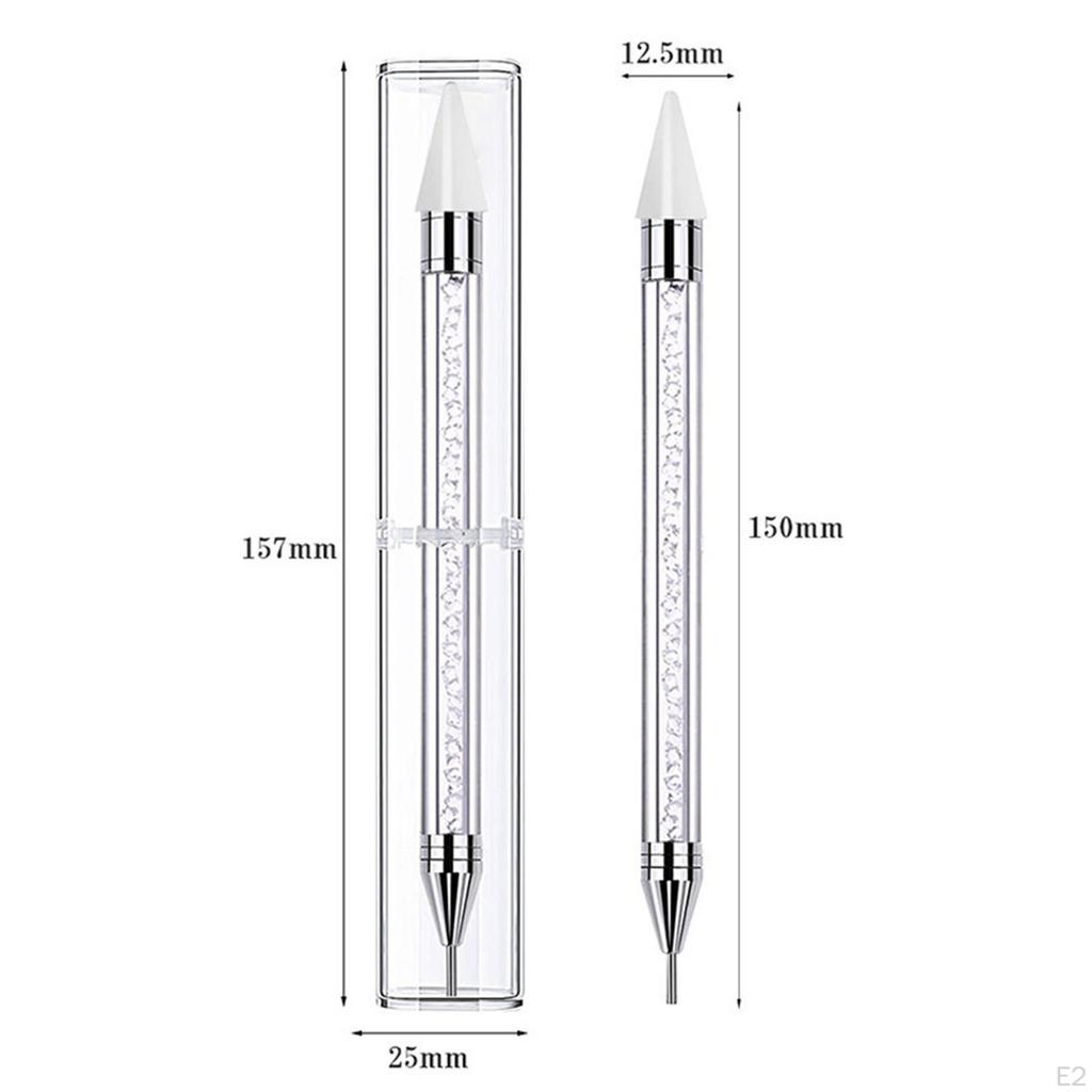 Rhinestone Dotting Pen for Nail Art DIY Decoration Picker Wax White