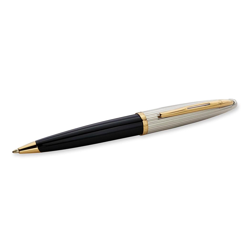 WATERMAN Karen Deluxe Black Silver GT Ballpoint Medium Gift Boxed & Pen, Nib, Oil-Based, (S0700000)