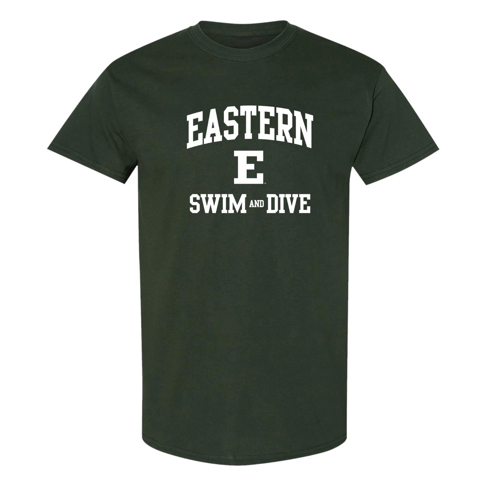 Eastern Michigan Arch Logo Swim & Dive T-Shirt - Forest 3XL
