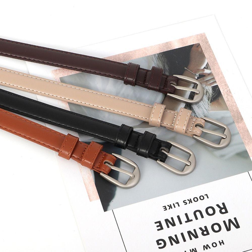 Casual Business Waist Belt Silver Pin Buckle Waistband Fashion Women Leather Belt  For Women Girl