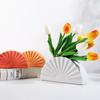 Fan-shaped Art Vase Flowerpot Ceramic Hydroponic Vase Flower Arrangement Home Decor Desktop Ornaments Garden Decoration