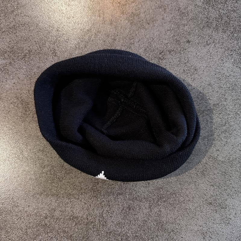 Devil Face Niche Knitted Hat Women'S Autumn And Winter Warm Pullover Cold Hat Street Photograph Concave Shape Wool Hat