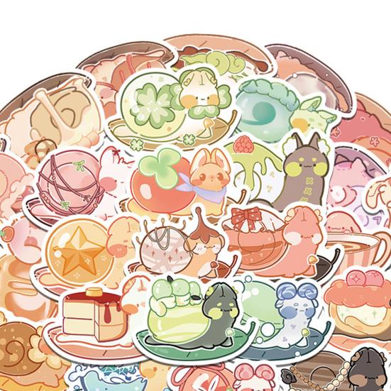 50Pcs Stylish Waterproof Decoration Adorable Hand Account Car Suitcase DIY Cartoon Stickers Reward Gift Scrapbook