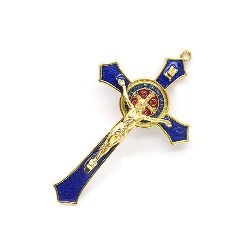 1Pc 12*7cm Saint Benedict Cross Jesus Christ Cross Pendant Religion Pray Decoration Supplies