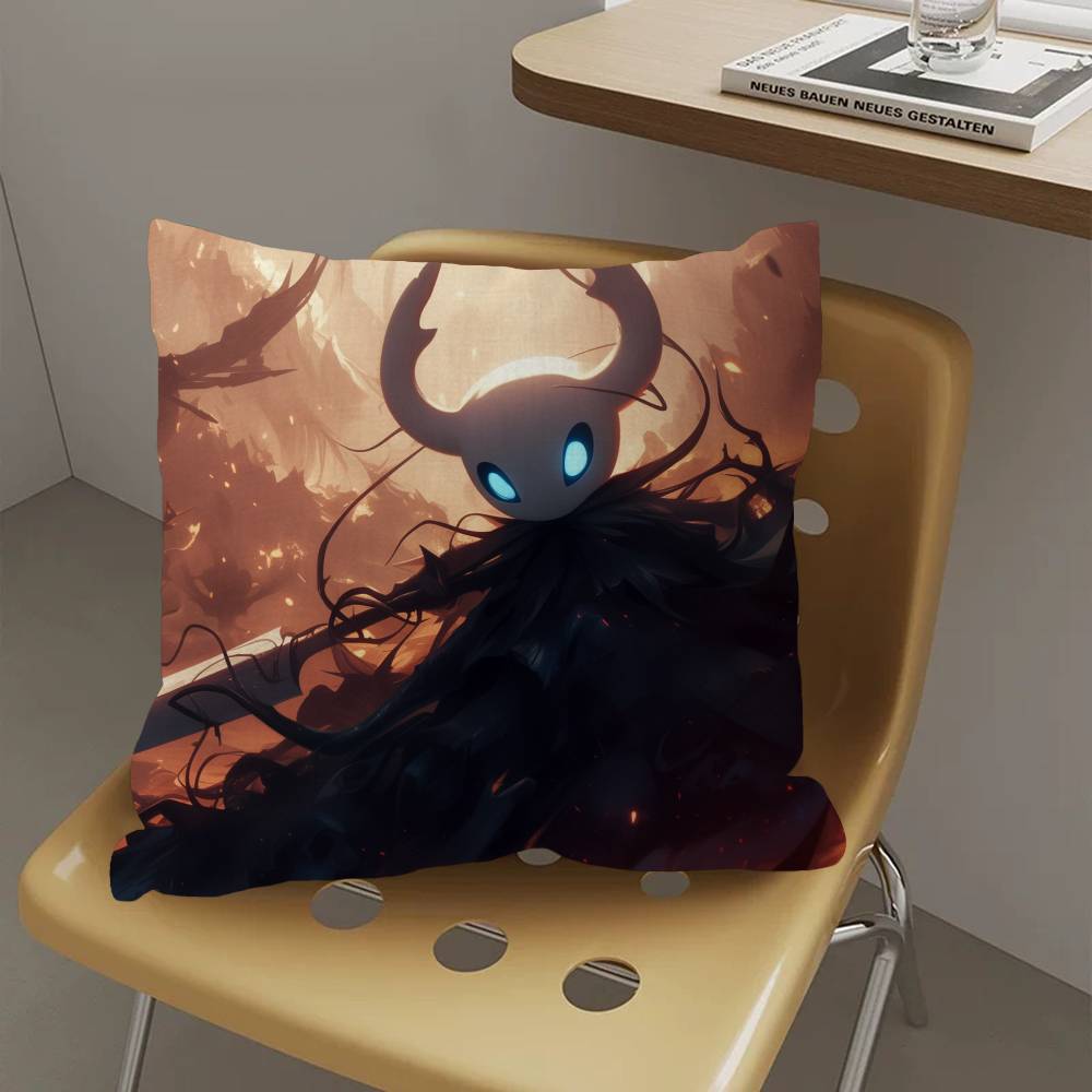 Hollow Knight Pillow Covers Cartoon Sofa Decorative Home Double-sided Printing Short Plush Cute Cushion Cover