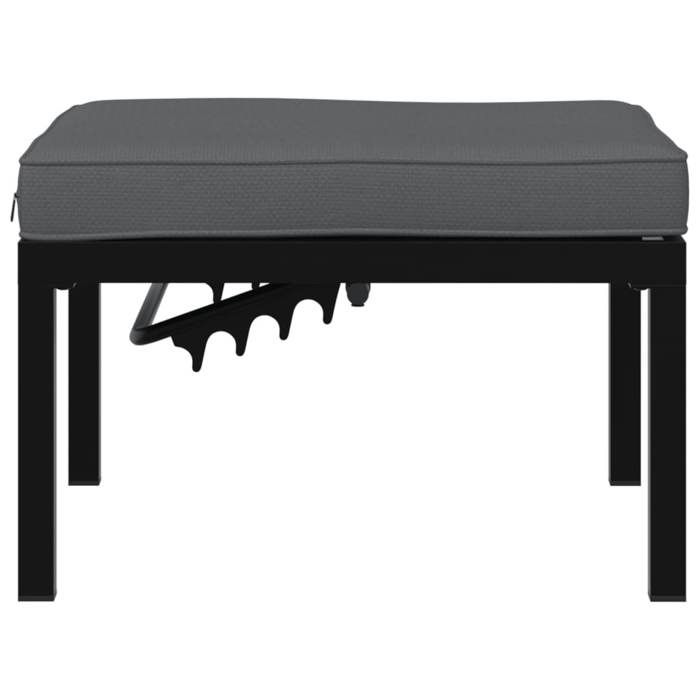 VidaXL Garden Stool with Black Cushion Aluminum, Garden Seat, Outdoor Stool, Cube Seat, Outdoor Seat, 4008572