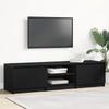 TV Stand Black Oak Effect 140 x 40 x 36 cm Engineered Wood