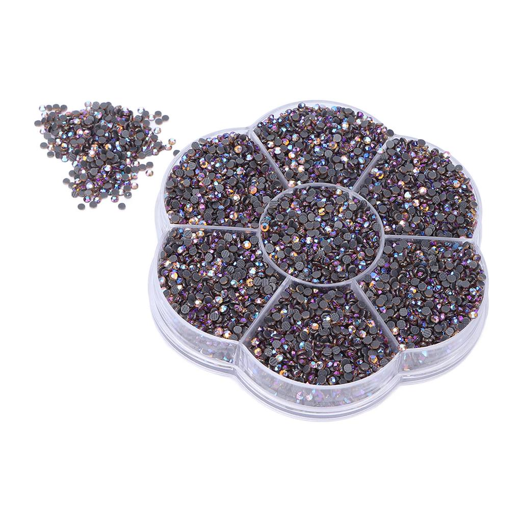 14400pcs Rhinestones Shiny Transparent Decorative Nail Art Accessories for Clothes ShoesS601 Black