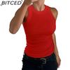 BITCED Summer Women's Ribbed O-1Neck Fitted Tank Top