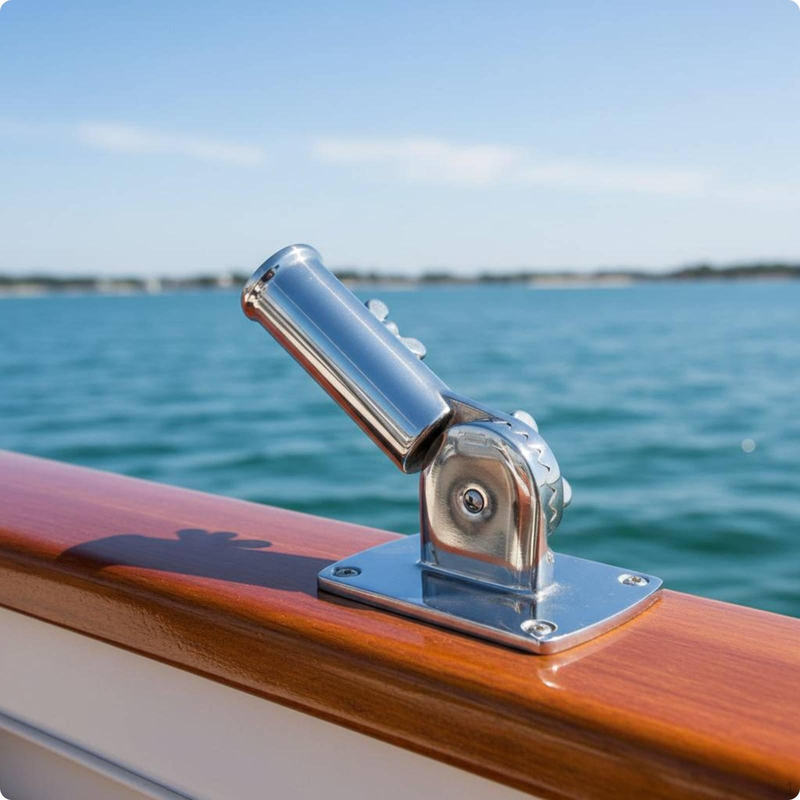 316 Stainless Flag Base Rotating Pole Marine Grade Flagpole Holder Bracket Yacht, RV, 316 Flagpole Base