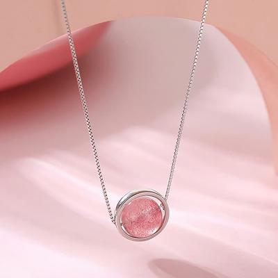 925 Silver Necklace Chain Layered Moonstone Crystal