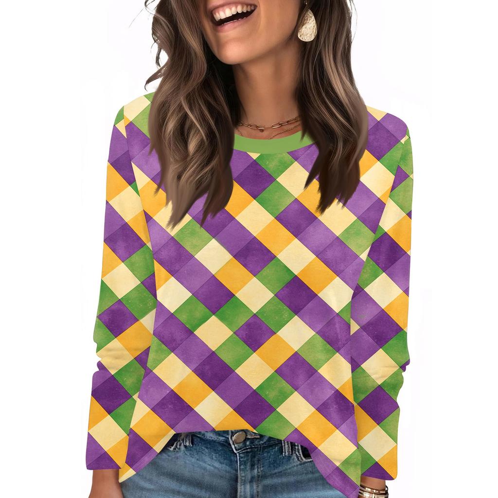 Langarmshirts für Damen, niedlicher Aufdruck, Grafik-T-Shirts, Blusen, lässig, Übergröße, Basic-Tops, Pullover