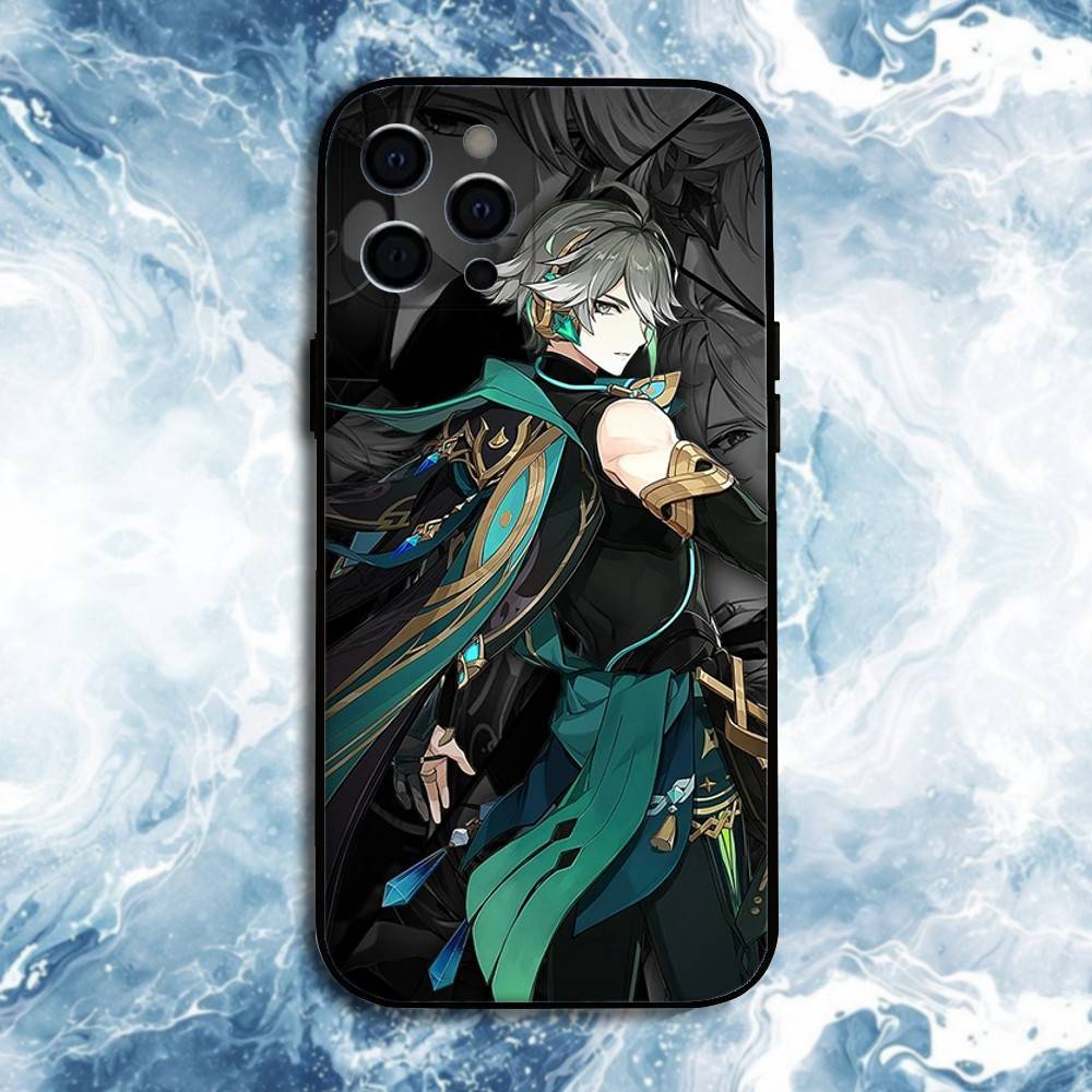 Genshin Alhaitham Phone Case For iPhone17,16,15,14,13,12,11 Plus,Pro Max, Soft Silicone Black Cover