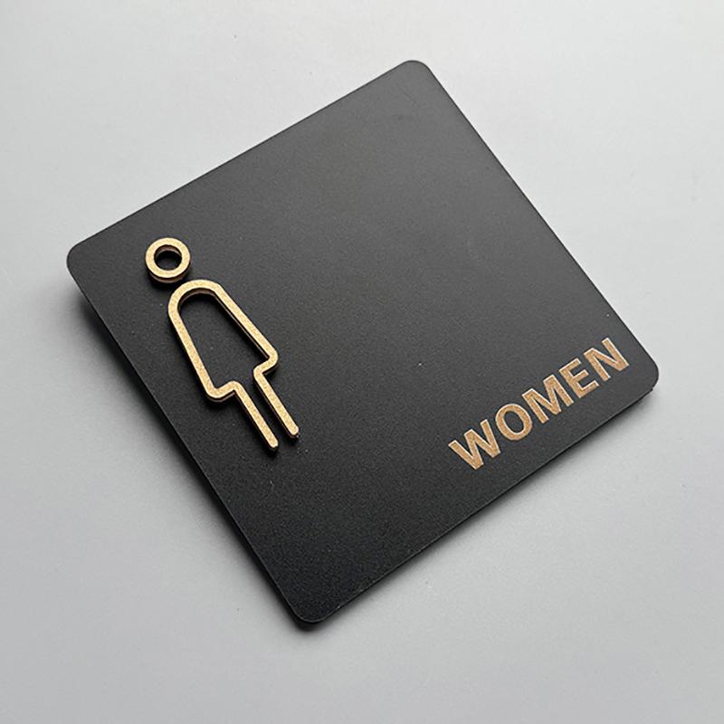 1pc New Acrylic Washroom Signage Men's And Women's Bathroom Public Toilet Door Signage Hotel Toilet Reminder Signs