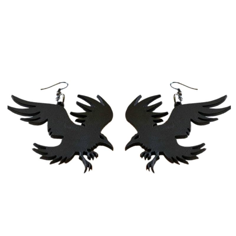 

Black Crow Shaped Drop Earrings Goth Crow Ear Jewelry Fashion Party Jewelry Acrylic Material Gift for Women Girlfriends 1