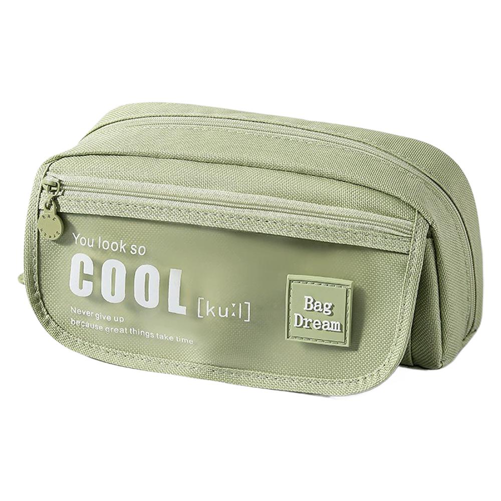 Large Capacity Stationery Storage Bag Multilayer Separation Canvas Pen Bag High-Level Simple For Student Office Stationery Bag