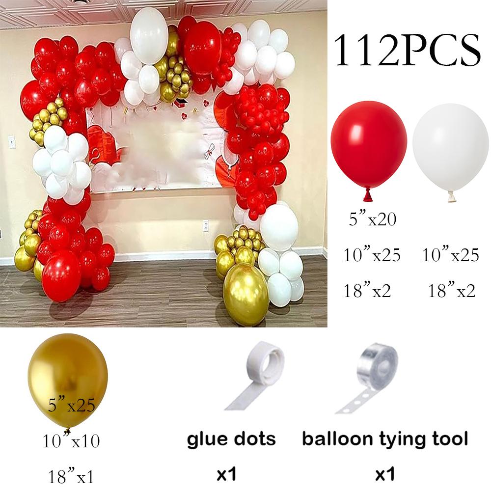 

Red White Balloons Garland Metal Gold Latex Balloon Arch Kit Wedding Anniversary Gender Reveal Birthday Party Decoration Globos AS Picture