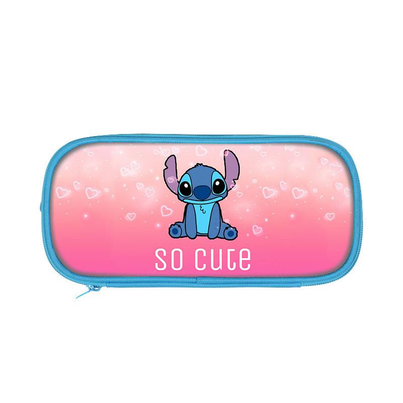 Stitch Childrens Double Layer Pencil Case With Polyester Storage For School Supplies