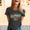 Womens Casual Crew Neck Short Sleeve Pullover T Shirt with Germany 2026 Letter Print Graphic for Soccer Supporters Top