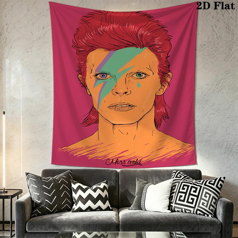 David Bowie Wall Tapestry Artistic Homage Tapestry Wallmounted Background Cloth Wall Covering Decoration Atmospheric Background Cloth Home Decor