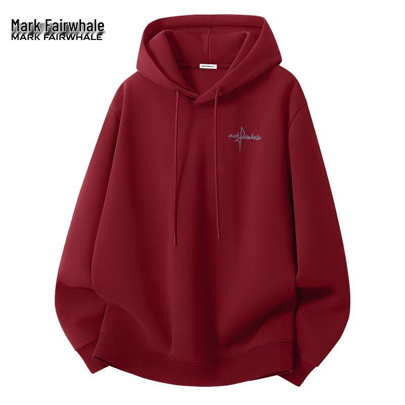 Mark Fairwhale Men's Loose-Fit American-Style Hooded Pullover Sweatshirt