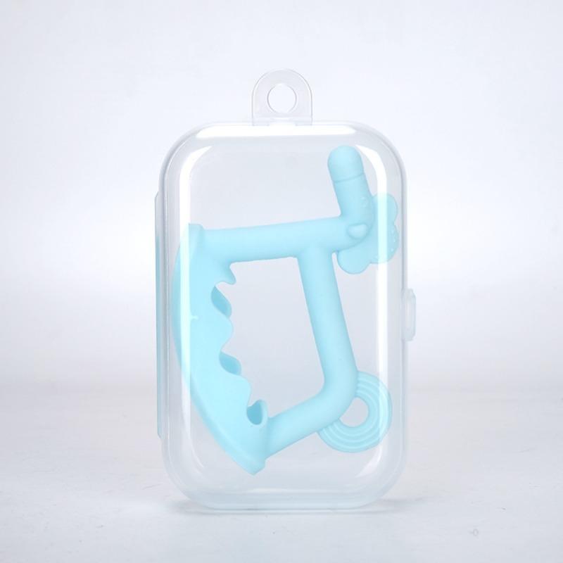 

Baby Teether Trojan Deer Soft Food Grade Silicone Teething Bracelet Anti Hand Biting Infant Teething Toy синий