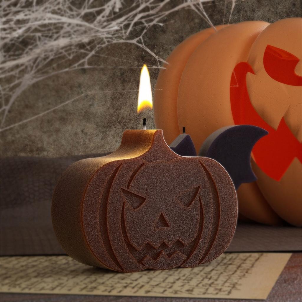 2Pcs Halloween Pumpkins Skull Bat Coffin Silicone Molds for Epoxy Resin Candle Soap Concrete Cement Silicone Moulds