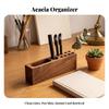 Pen Holder with Card Slot Natural Wood Desk Tidy Compact for Study Room