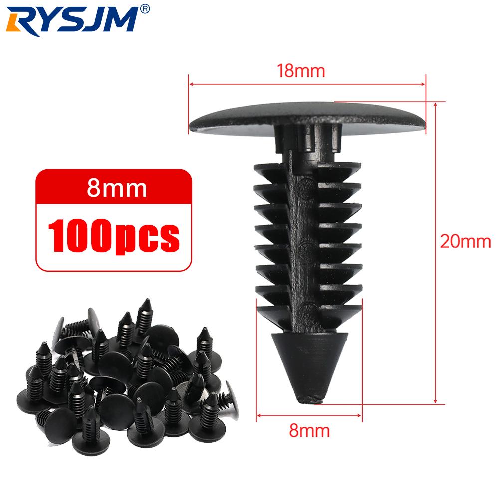 10/20/30/40/50/100pcs Universal 8mm Hole Car Fender Bumper Clips Plastic Rivet Fasteners Auto Roof Tailgate Lining Retainer