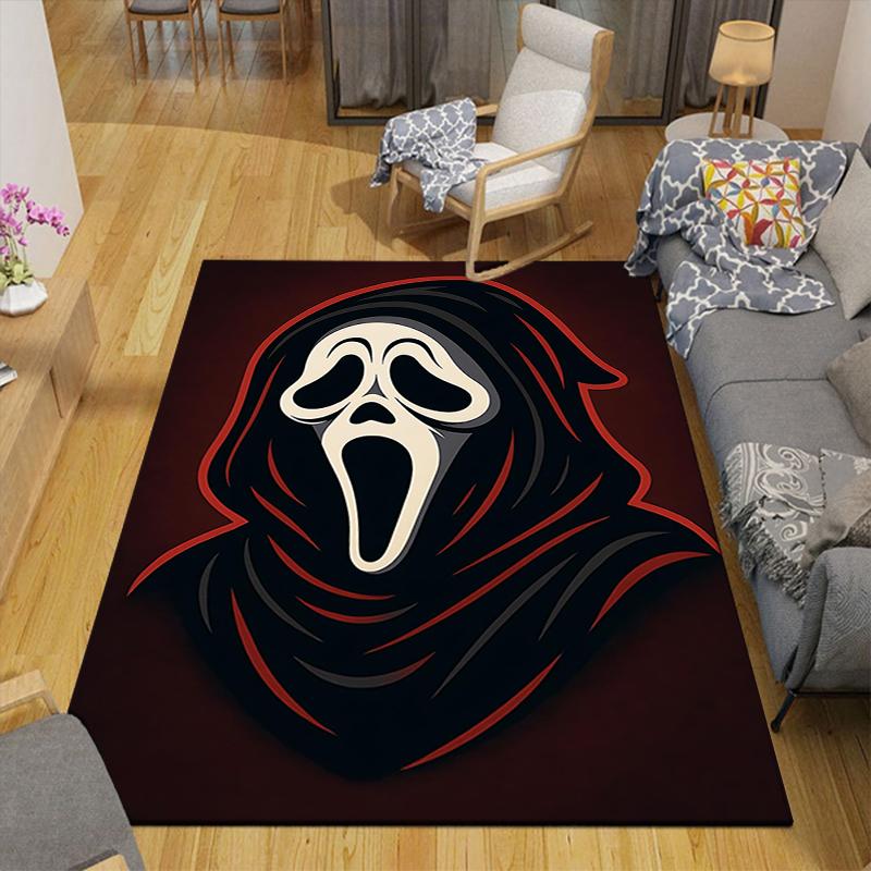 1Pc Scream Horror Icon Rug, Office Carpet Indoor Outdoor Doormat, Non-Slip, Comfortable, Living, Christmas Halloween, Xmas Gift N1188