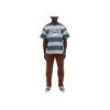 Coach Ss24 Letter Logo Print Striped Crew Neck Pullover Short Sleeve T-Shirt Men Tops Blue CO784-BLM