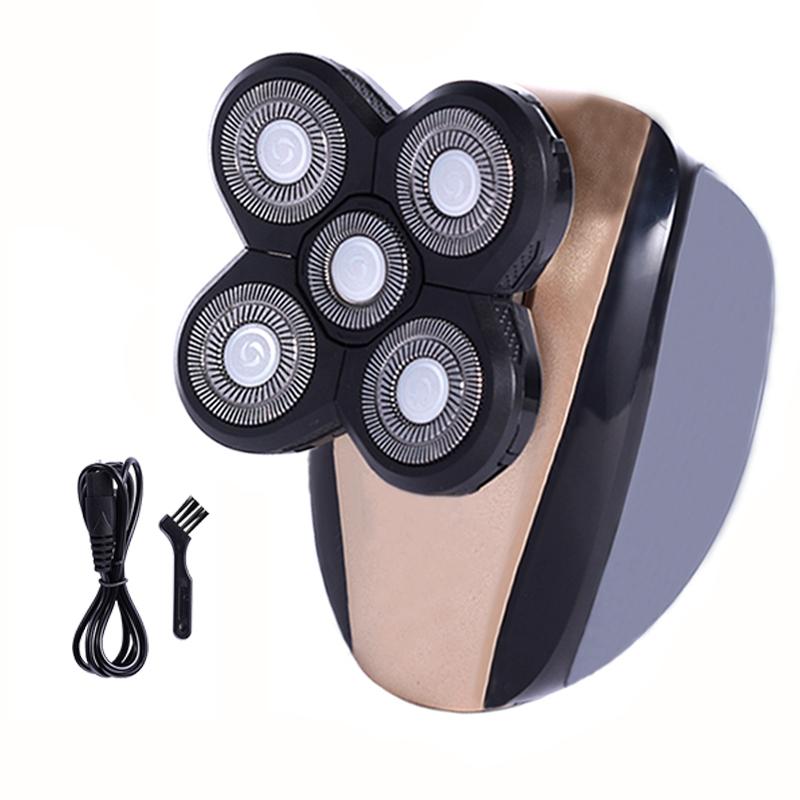 5 Heads Electric Shaver Men Head Polish Hair Trimmer USB Rechargeable Washable 4D Floating Shaving Machine Wet & Dry Razors