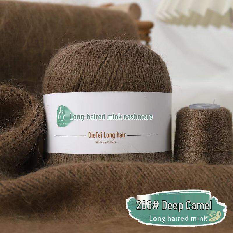 Long-Haired Mink Velvet and Cashmere Yarn: Hand/ Machine-Knitted, Medium-Thick