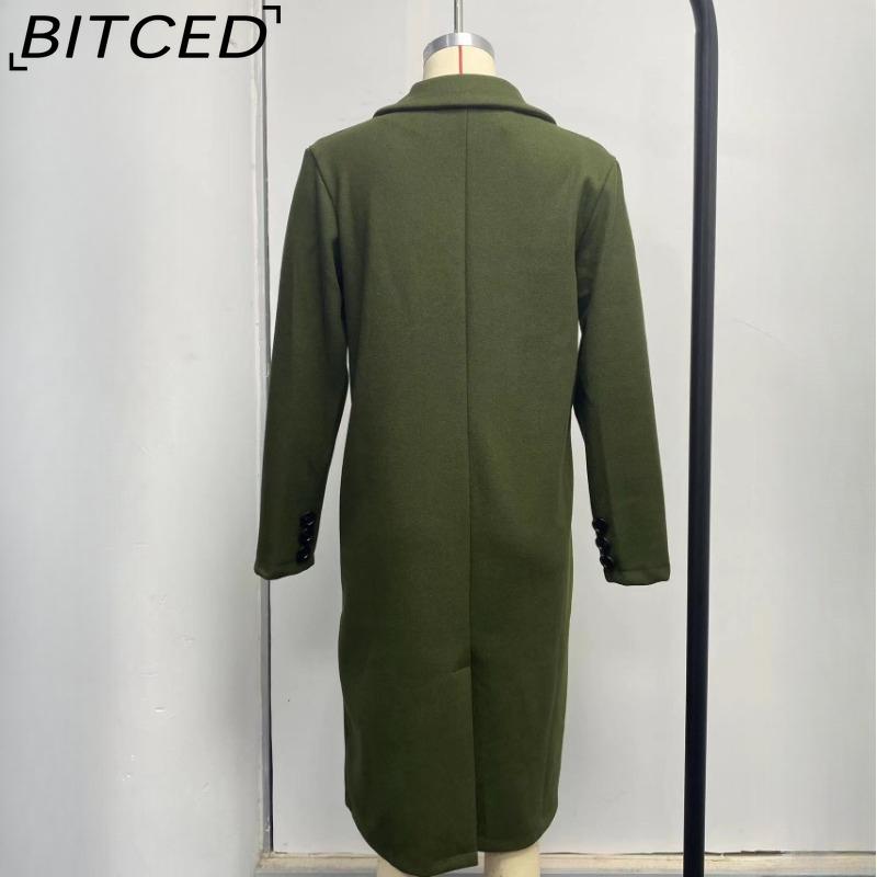 BITCED Women's Vintage Casual Lattice Print Autumn Winter Long Sleeve POLO Neck Jackets & Coats